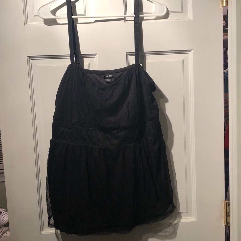 Torrid Black sheer tank top blouse